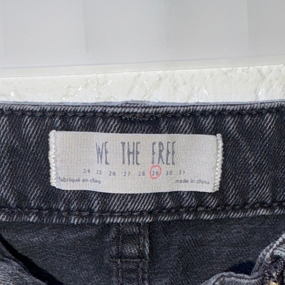 Free People Black Faded Distressed Denim Skirt - Picture 4 of 6